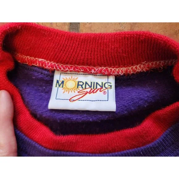 Red Hat Society Vintage Morning Sun Sweatshirt Purple‎ Double Collar - Picture 6 of 6